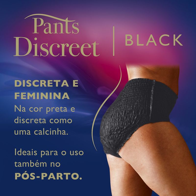 Roupa Íntima Descartável Tena Pants Discreet Black P/M Pacote Com 16  Unidades - Extrafarma