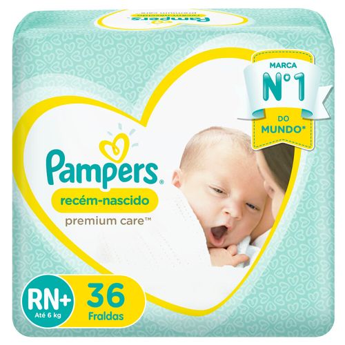 Fraldas Pampers Premium Care Recém Nascido Rn+ 36 Unidades