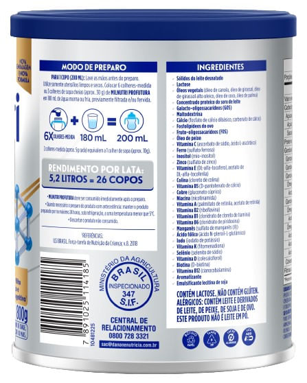 COMPOSTO LACTEO MILNUTRI 2 UNIDADES 800GR GRATIS JOGO