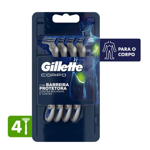 Gillette Corpo aparelhos descartáveis para depilação corporal 4 unidades