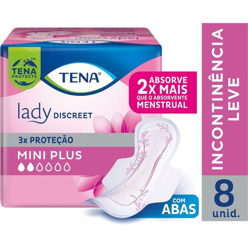 Absorvente Tena Lady Discreet Extra Leve 8 Pague 6 Unidades 011378985