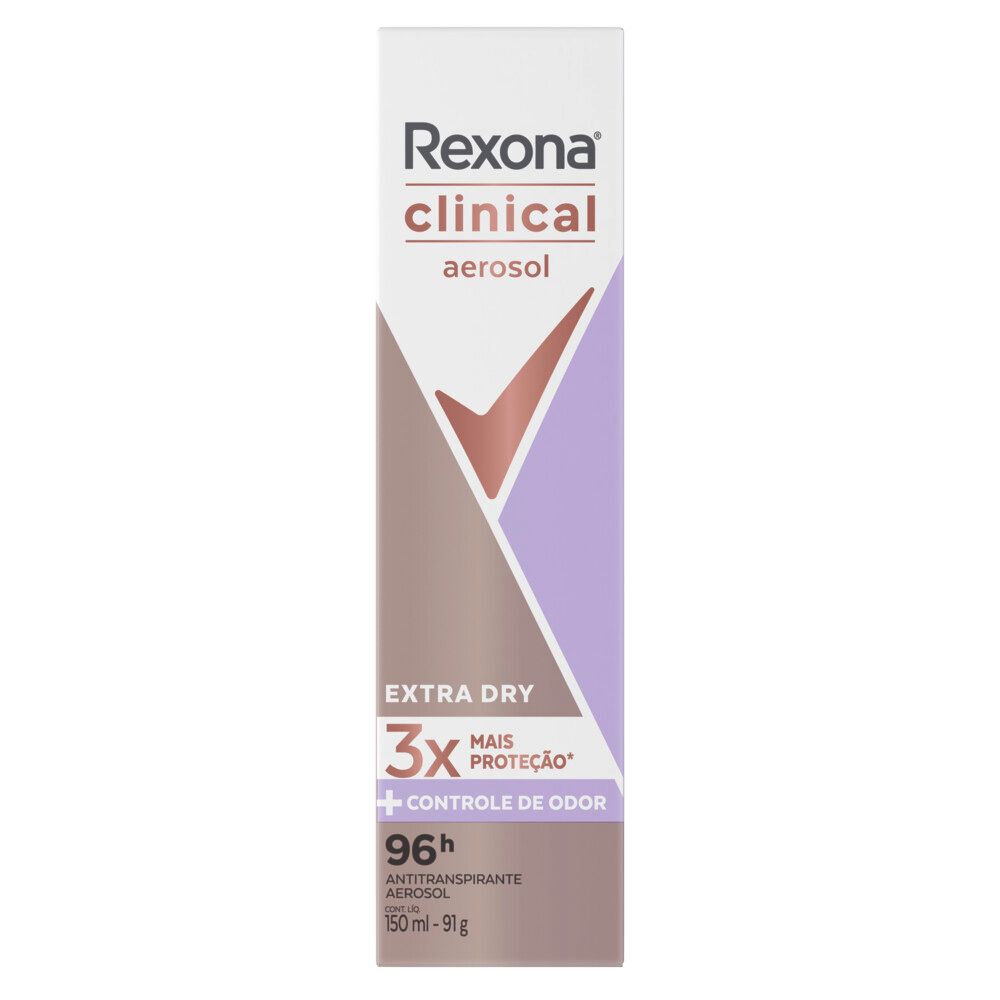 Antitranspirante Aerosol Rexona Clinical Extra Dry 150ml - Pague Menos