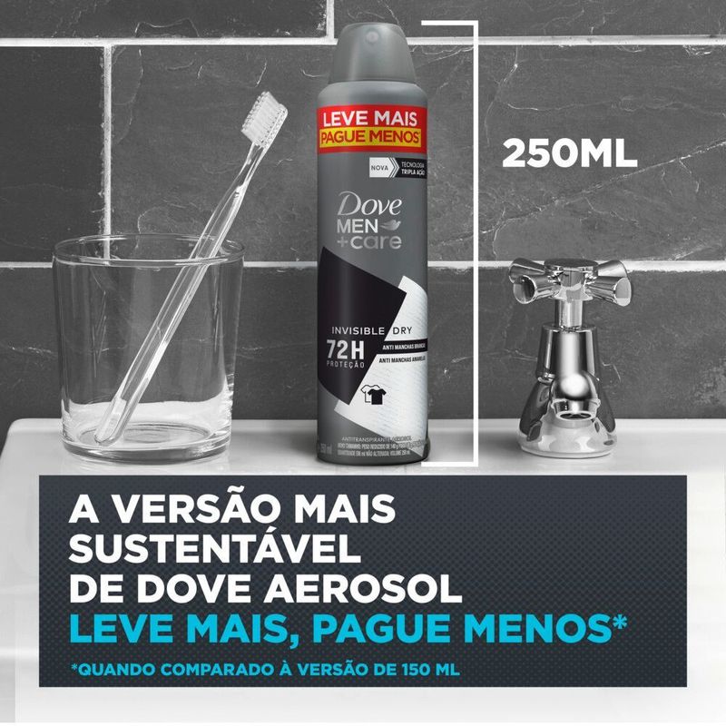 Desodorante Aerosol Antitranspirante Dove 250 ml Leve Mais Pague Menos  Invisible Dry - LojasLivia