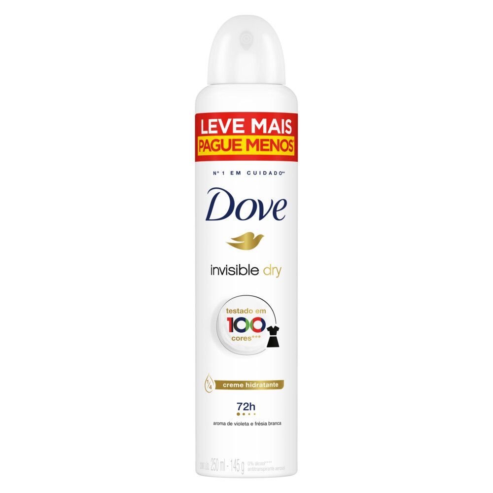 Desodorante Antitranspirante Aerosol Dove Invisible Dry 250 Ml Extrafarma