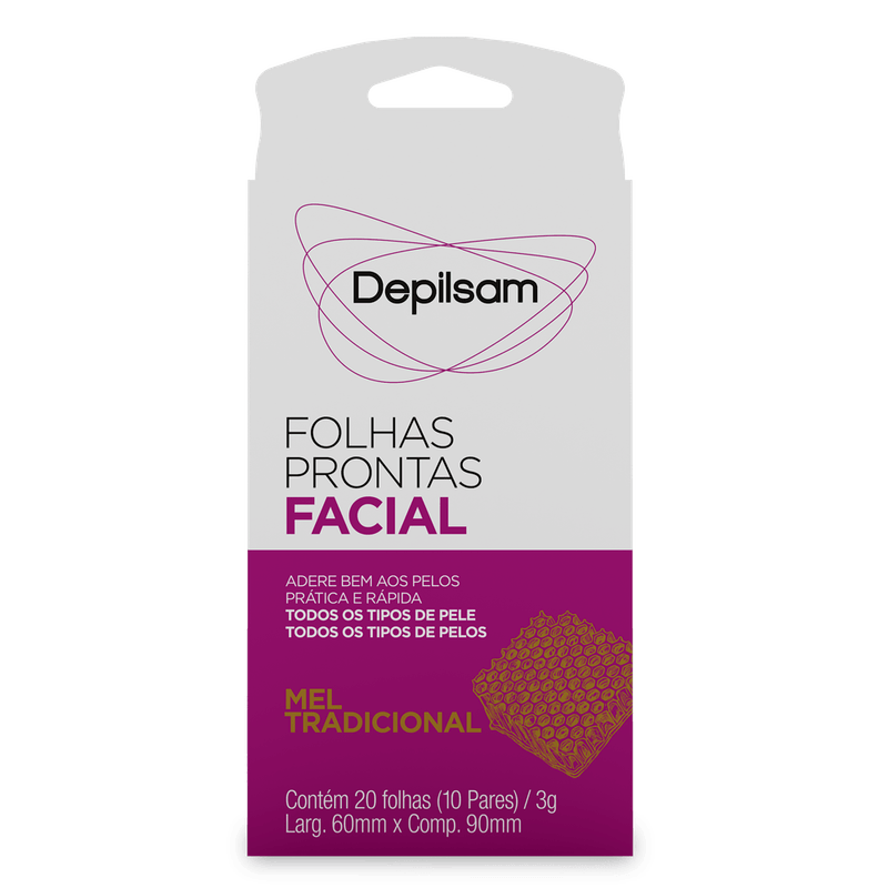 Folhas Prontas Facial Depilsam Mel 10 Pares