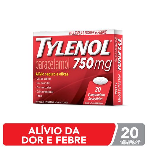 Tylenol 750mg 20 comprimidos