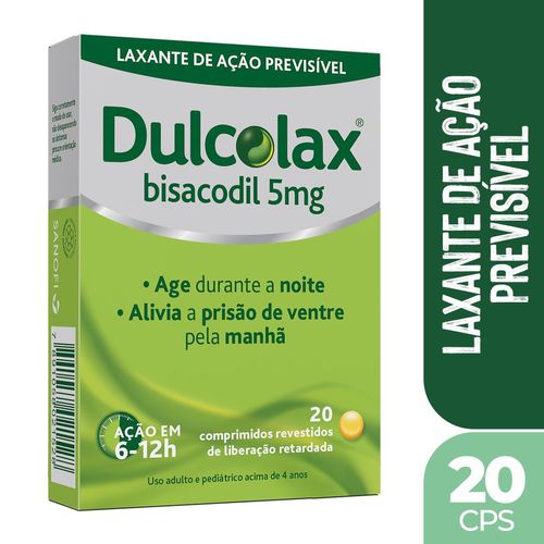 Laxante Dulcolax 5mg Com 20 Comprimidos