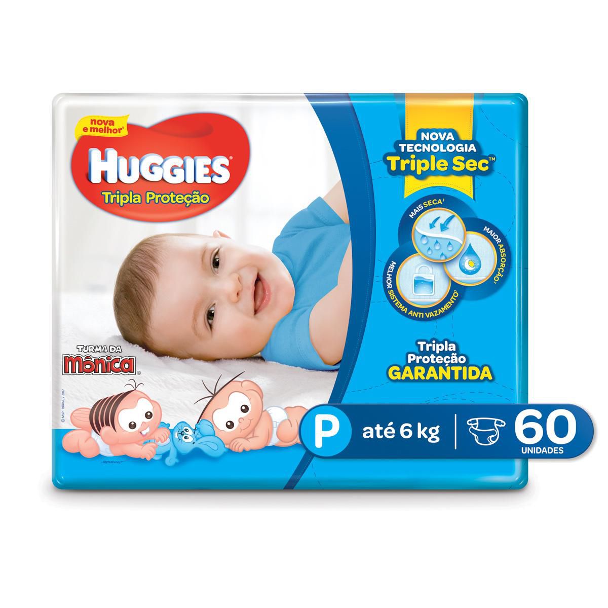 Foto da Fralda Huggies Tripla Proteção P - 60 Fraldas