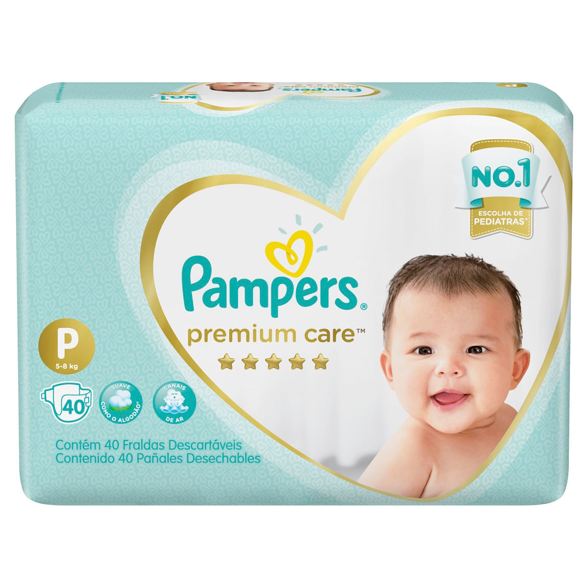 Fralda Pampers Premium Care P Com 40 Unidades Extrafarma