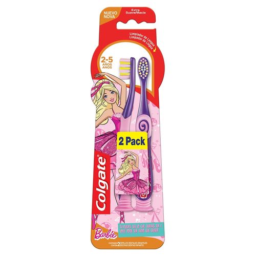 Colgate Smiles Barbie 2 - 5 anos Escova Dental Infantil 2 unidades