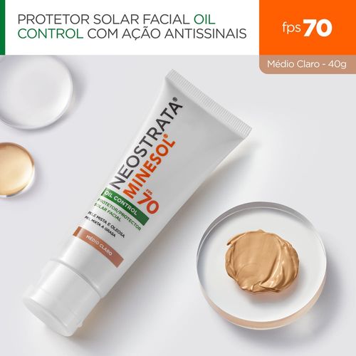 Neostrata Minesol Protetor Solar Facial Oil Control Fps70 Médio Claro 40g