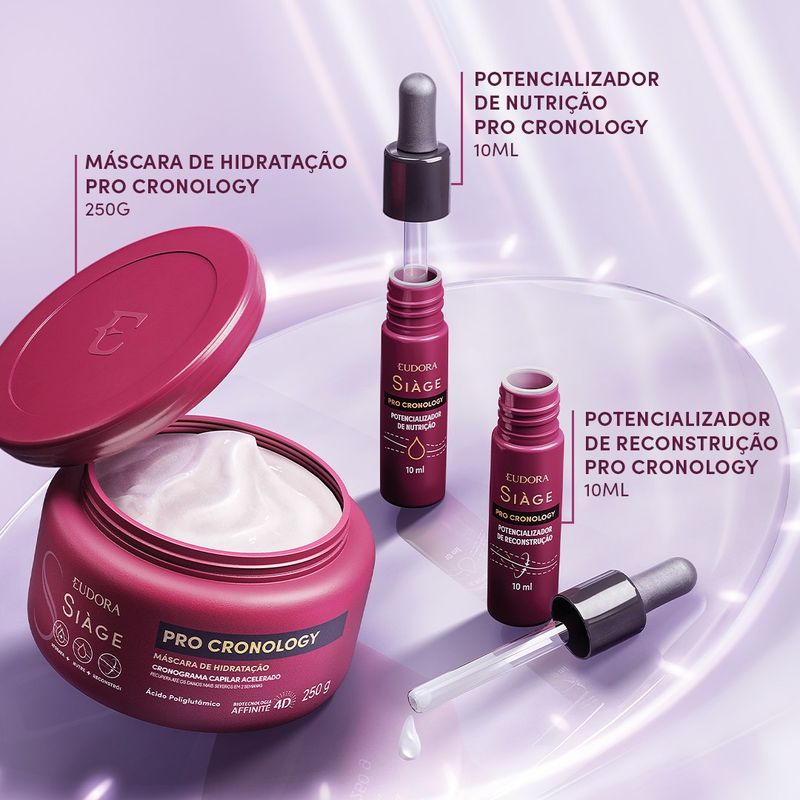 Kit-Eudora-Siage-Pro-Cronology-Mascara-De-Tratamento-250g---Potencializador-De-Reconstrucao-10ml---Potencializador-De-Nutricao-10ml-Preco-Especial