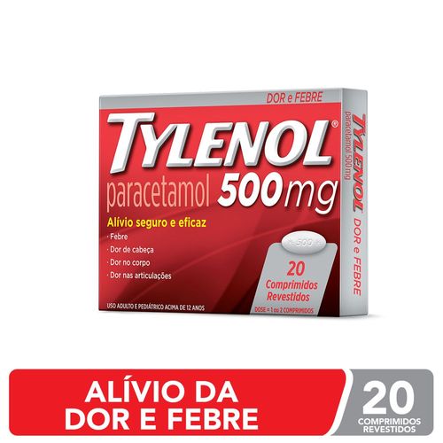 Analgésico Tylenol Cartucho 500mg 20 Comprimidos