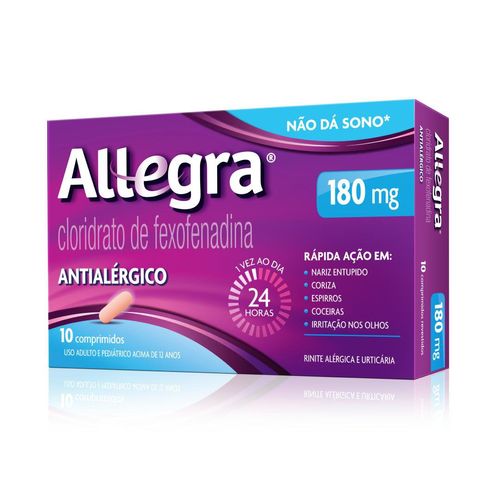 Antialérgico Allegra 180mg Com 10 Comprimidos