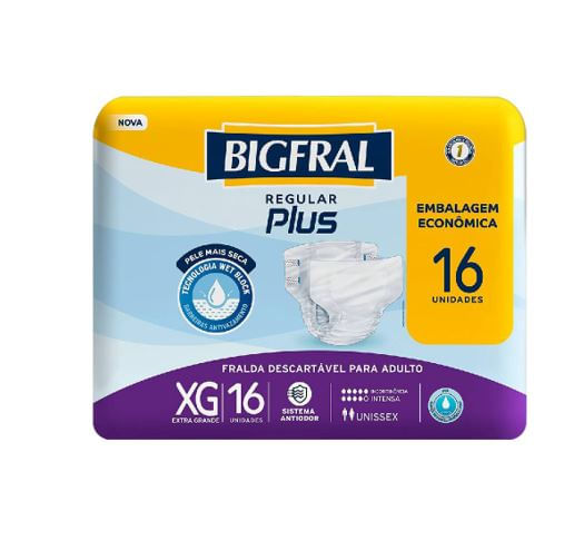 Fralda-Geriatrica-Bigfral-Regular-Plus-Tamanho-Xg-Com-16-Unidades