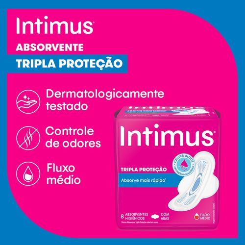 Absorvente Externo Intimus Tripla Proteção Suave Com Abas 32 Unidades