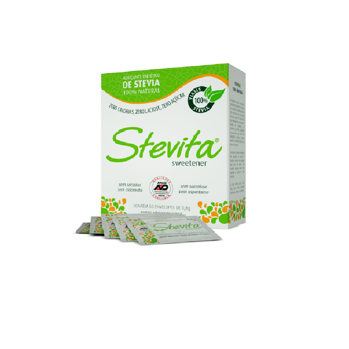 Adoçante sucralose c/ stevia fit sachê - Stevita - 01 cx c/ 50 sachês, Fique Bem