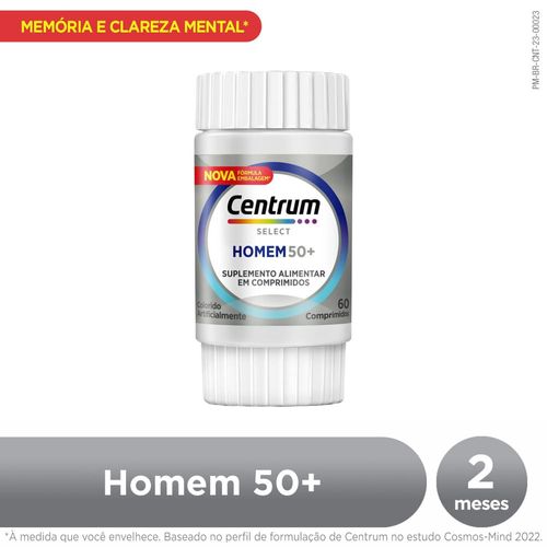 Centrum Select Homem 50 mais Multivitamínico De A a Z , Suplemento Alimentar, 60 comprimidos
