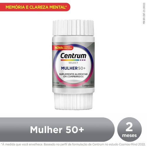 Centrum Select Mulher 50 mais Multivitamínico De A a Zinco, Suplemento Alimentar, 60 comprimidos