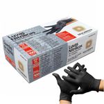 Luva Nitrílica Descarpack Sem Pó Preta Tam P - 100 luvas