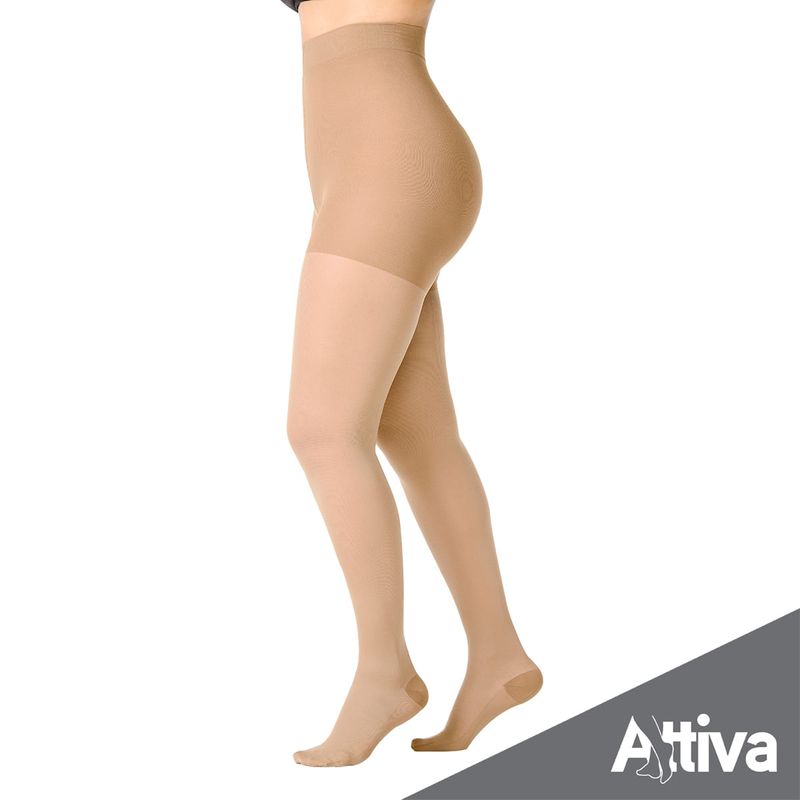 Meia Calca Attiva Alta Compressao 20-30 Fem Fechada Natural Tamanho M Cor NATURAL
