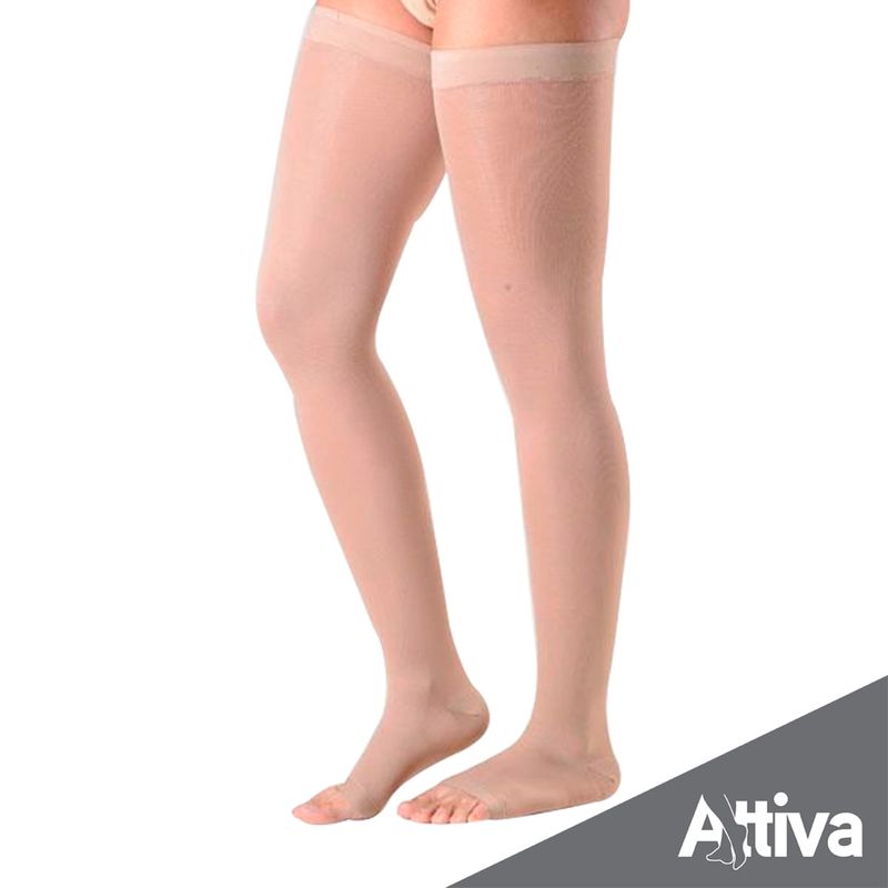 Meia Coxa 7/8 Attiva Media Compressao 18-21 Fem Aberta Natural Tamanho M Cor NATURAL