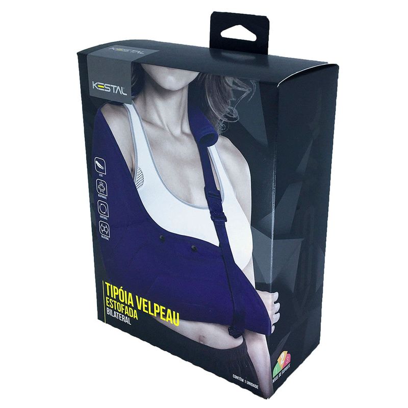 Tipoia Kestal Ortopédica Estofada Bilateral Preta Tam M - unidade