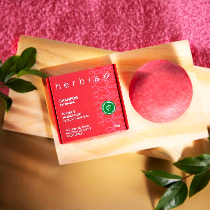 Shampoo em Barra Cabelos Cacheados Herbia 80g
