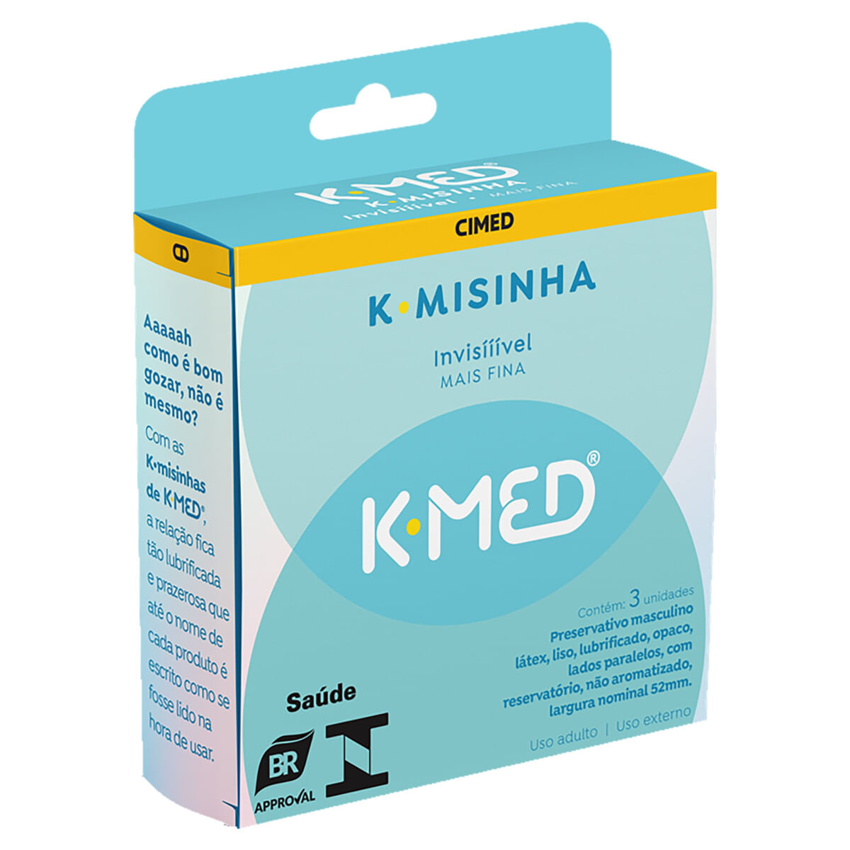 Preservativo K-Med K-Misinha Masculino Lubrificado Invisível Com 3 Unidades  - Pague Menos