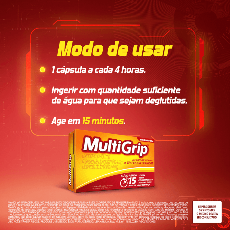 MULTIGRIP COM 20 COMPRIMIDOS - Pague Menos