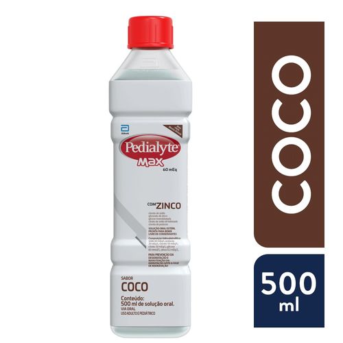 Pedialyte Max Com Zinco Solução De Uso Oral Sabor Coco Com 500ml