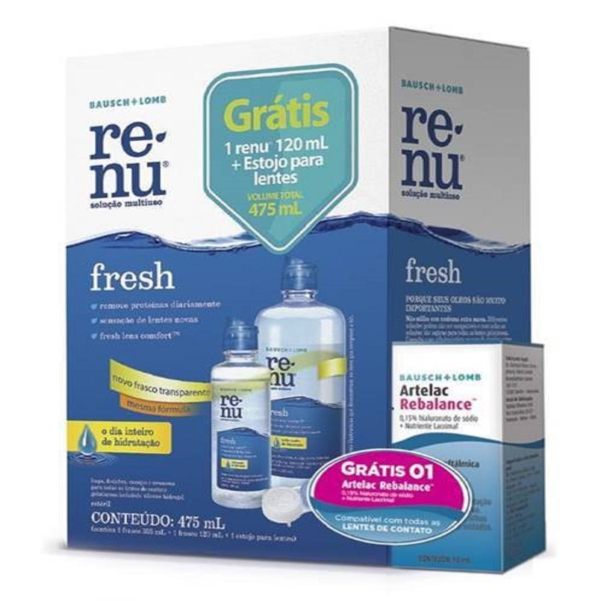 Renu Fresh Packon 355ml + 120 Ml + Rebalance Menor preço em Renu Fresh Packon 355ml + 120 Ml + Rebalance
