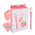 Kit Vizzela Essentials - Kit com Pincel e Esponjas de Maquiagem
