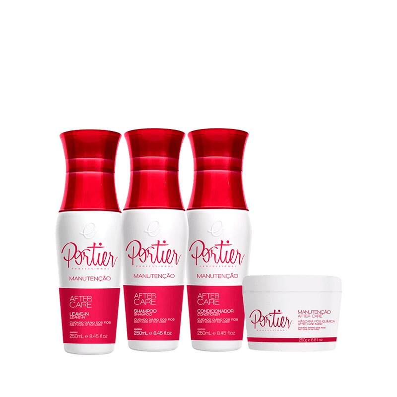 Portier Kit Manutenção After Care - Shampoo + Condicionador + Leave-in + Máscara 250ml
