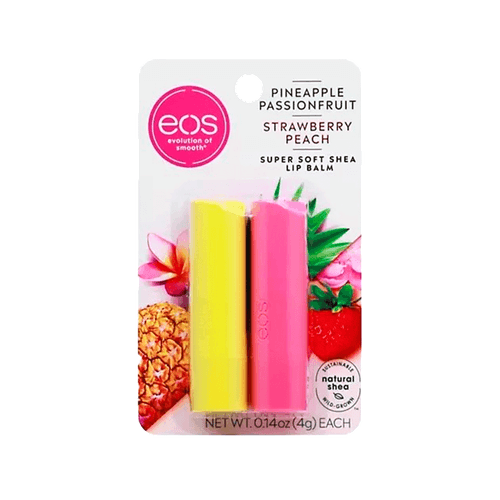 Kit EOS Lip Balm Stick - Pineapple Passionfruit 4g + Strawberry Peach 4g
