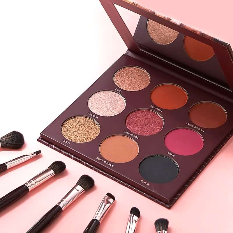 Kit Paleta de Sombras 9 Shades + Esponja de Maquiagem Flat Drop Océane Edition (2 Produtos)
