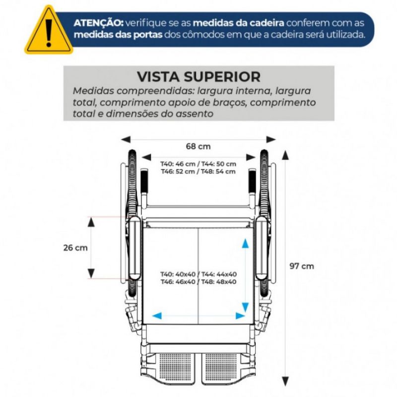 Cadeira de Rodas em Aço Dobrável D400 com Apoio de Cabeça Dellamed - T40