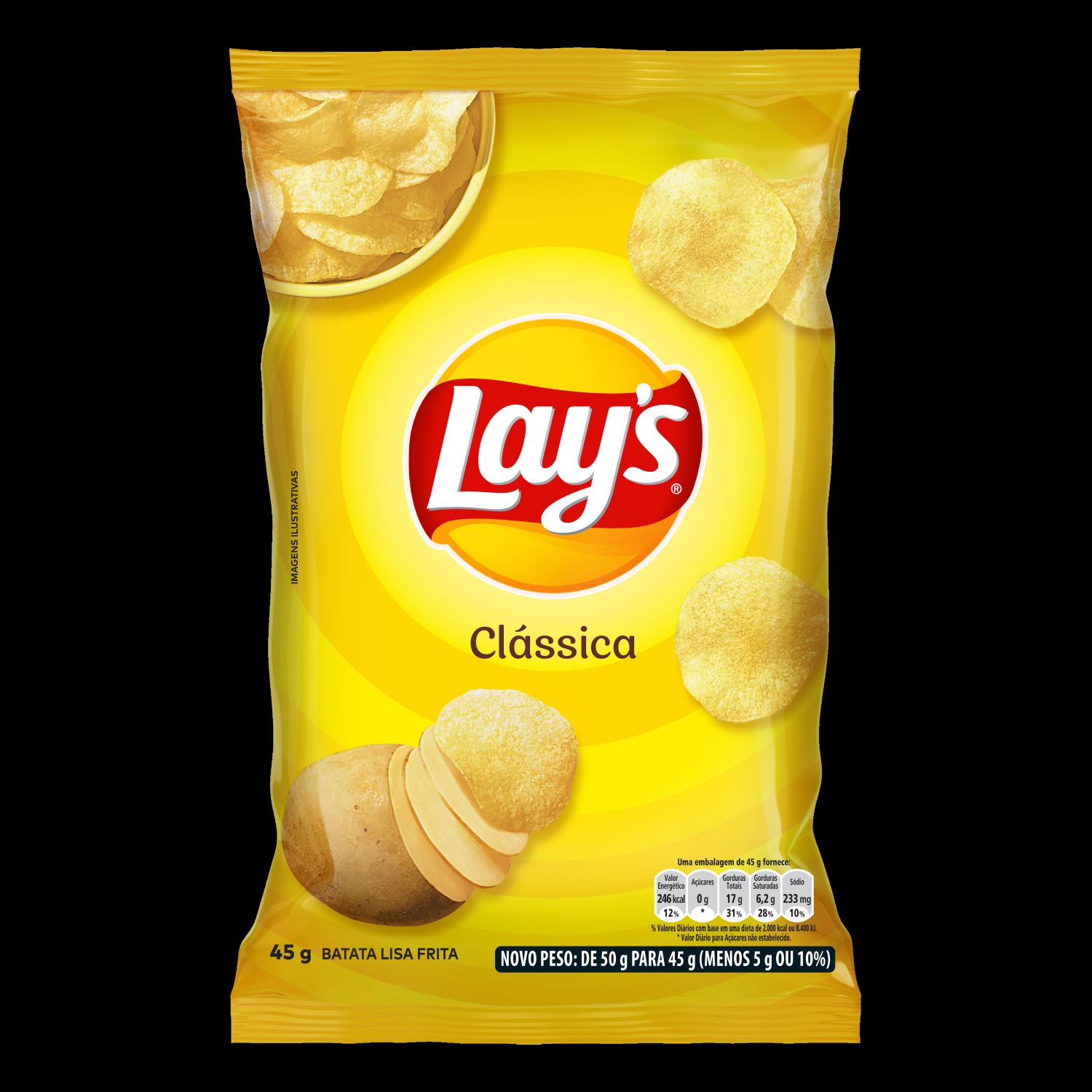 Batata frita lisa Clássica lays Pacote 45g - Pague Menos