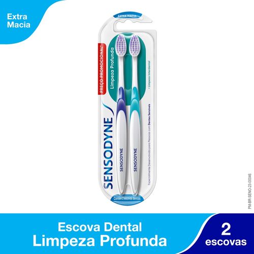 Sensodyne Escova de Dente Limpeza Profunda Extra Macia - Kit 2 Uni