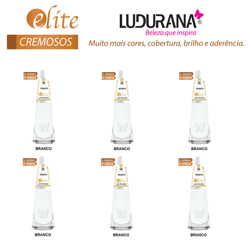 Ludurana Kit C/ 6 Unid De Esmalte Cremoso Branco 8Ml