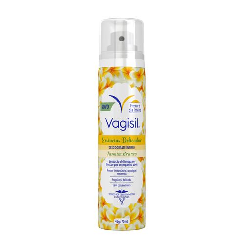 Desodorante Íntimo jasmin Branco vagisil essências delicadas 75ml Spray