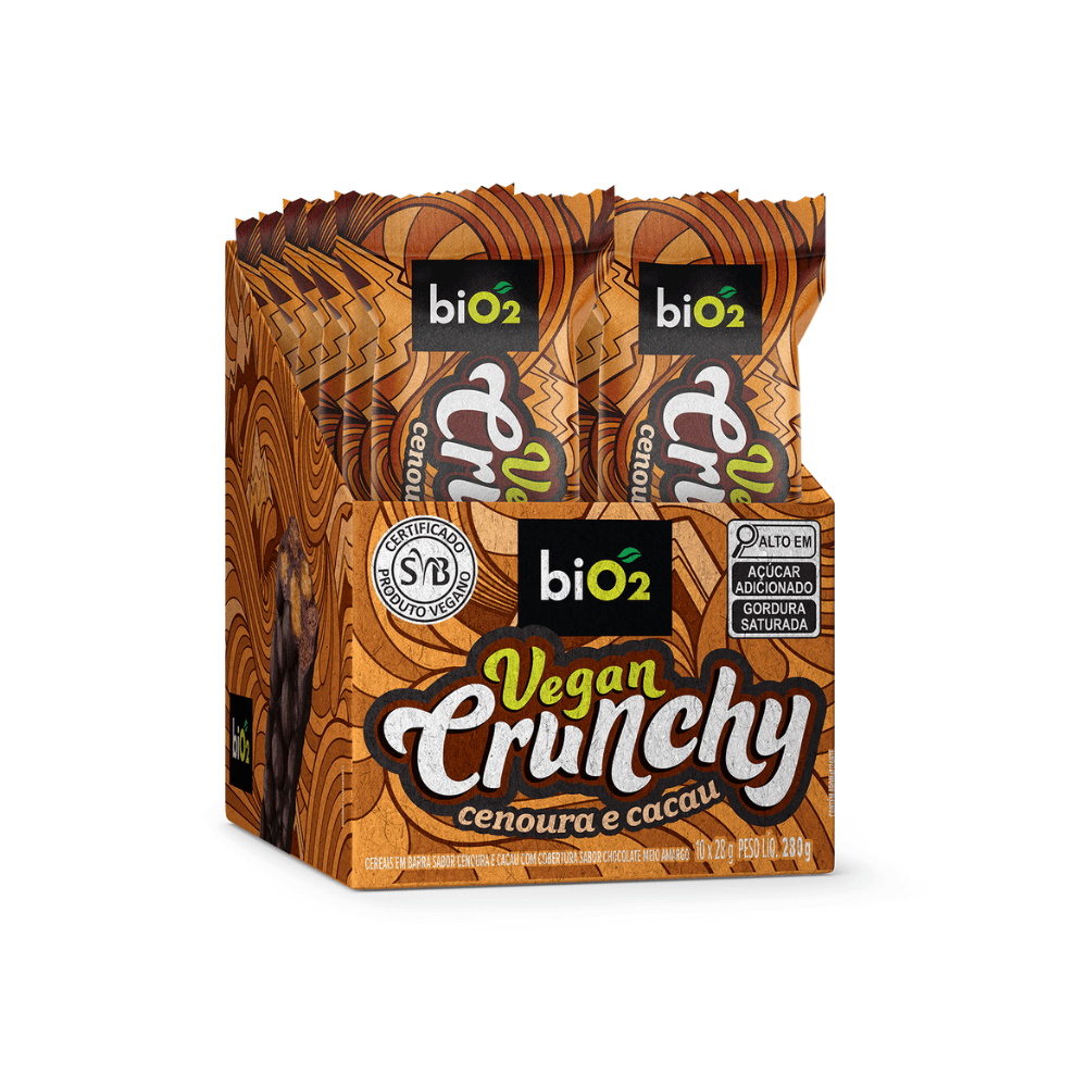 Barra Bio2 Vegan Crunchy Cenoura E Cacau 28g Pague Menos 7672