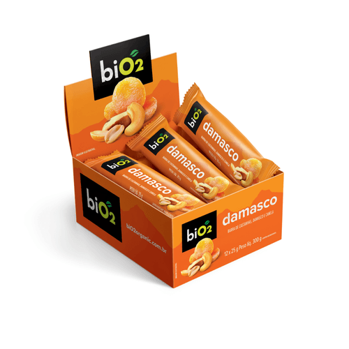 Barra De Castanhas E Frutas Bio2 Nuts Damasco 25 Gramas