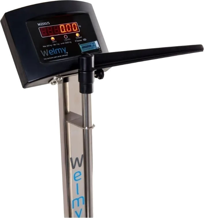 Balança Eletrônica Adulto Antropométrica 200kg Inox