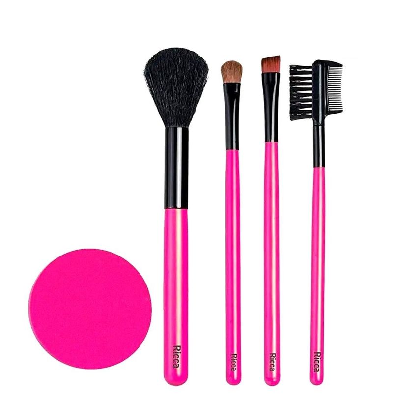 Conjunto Ricca de Pinceis de Maquiagem e Esponja
