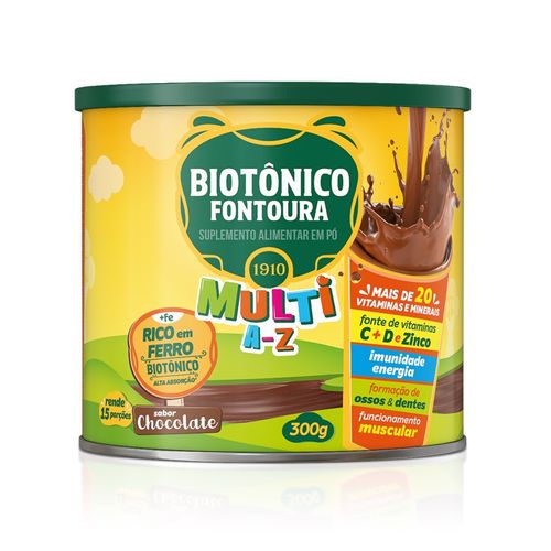 Suplemento Alimentar Biotonico Fontoura  Multi AZ  Sabor Chocolate 300g