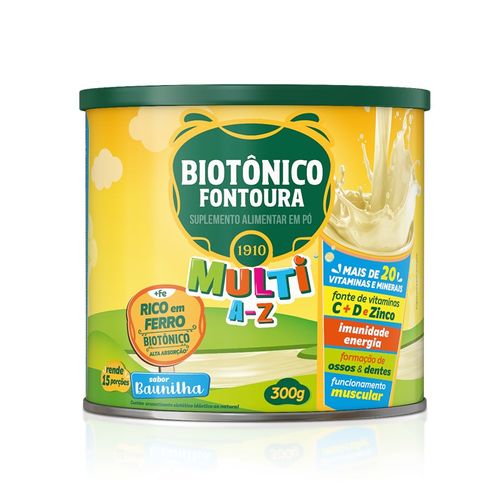 Suplemento Alimentar Biotonico Fontoura  Multi Az  Sabor Baunilha - 300g