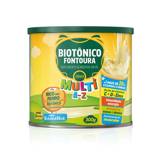 Suplemento Alimentar Biotonico Fontoura  Multi Az  Sabor Baunilha - 300g