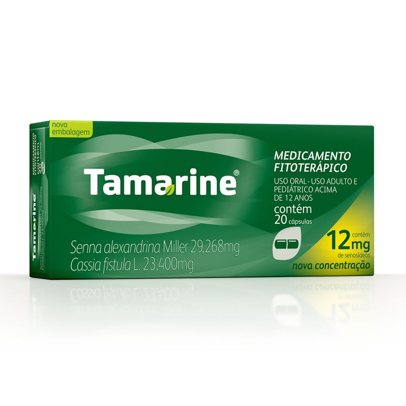 Tamarine 12mg Caixa 20 Cápsulas Laxante Fitoterápico 