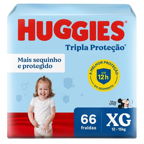 Fralda Huggies Tripla Proteção XG 66 fraldas